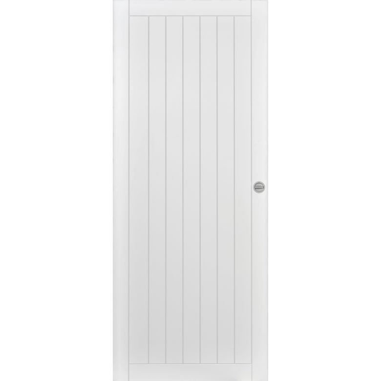 Porte coulissante blanc laqué VERTICALE ALVEO| Lapeyre