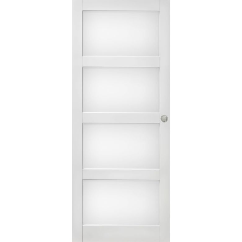 Porte coulissante ELEGANCE vitrée *** Laqué blanc sans serrure