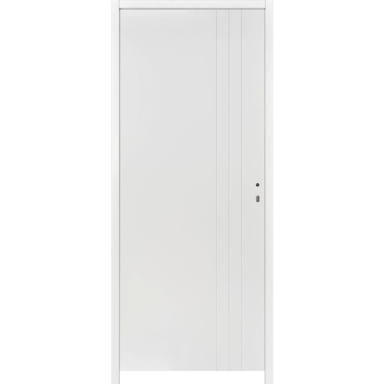 Bloc-porte thermique huisserie 90 blanc laqué LINE| Lapeyre