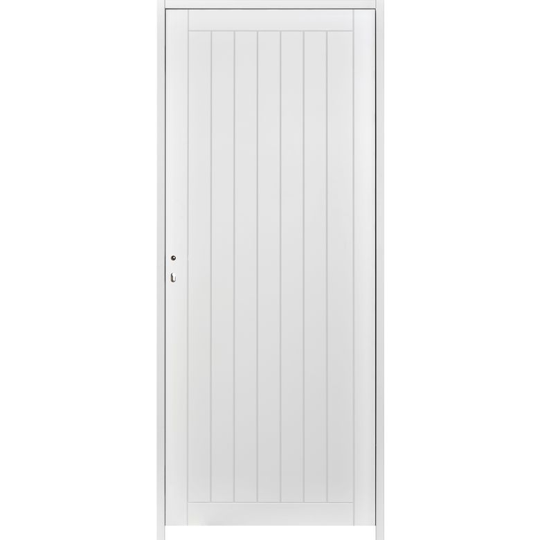 Bloc-porte thermique huisserie 90 blanc laqué VERTICALE| Lapeyre