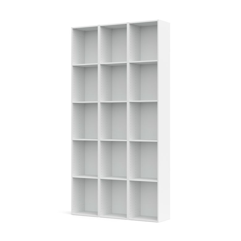 Bibliothèque L.120/180 cm décor blanc Pléiade