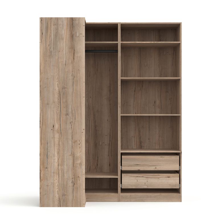 Meuble d'angle ouvert chêne Halifax L.200 cm Pléiade