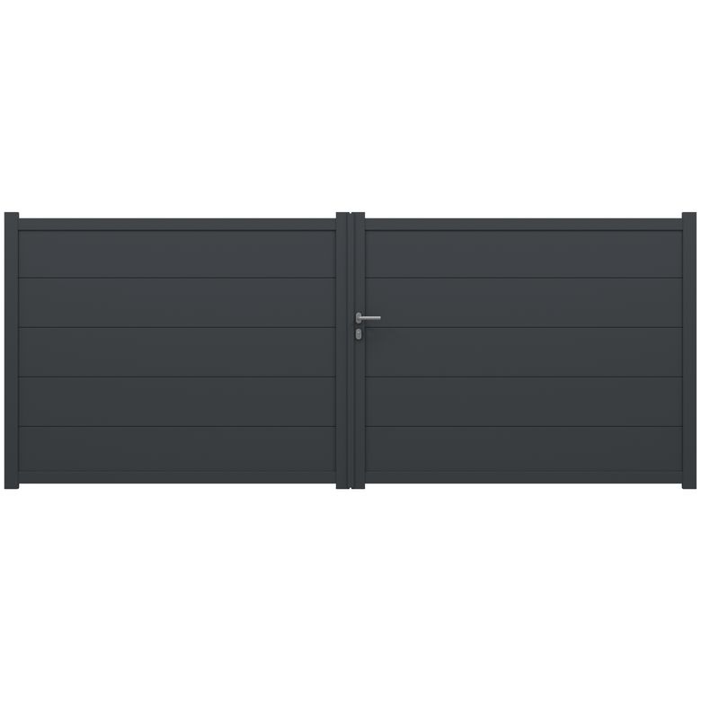 Portail battant FERRARE aluminium H.160 x l.400 gris anthracite RAL 7016 Main Image
