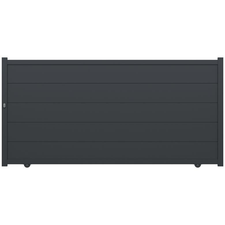 Portail coulissant FERRARE aluminium H.160 x l.325 gris anthracite RAL 7016 Main Image