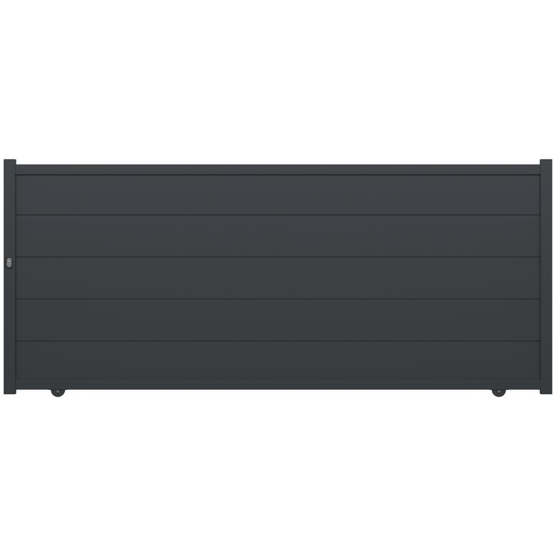 Portail coulissant FERRARE aluminium H.160 x l.375 gris anthracite RAL 7016 Main Image