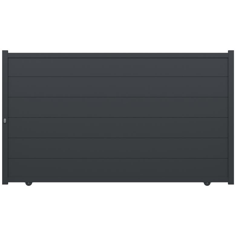 Portail coulissant FERRARE aluminium H.188 x l.325 gris anthracite RAL 7016 Main Image