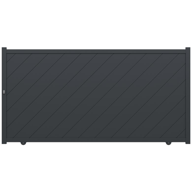 Portail coulissant SIBARI aluminium H.167 x l.325 gris anthracite RAL 7016 Main Image
