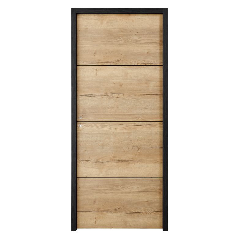 Bloc-porte acoustique roxie chêne industriel inserts Noir