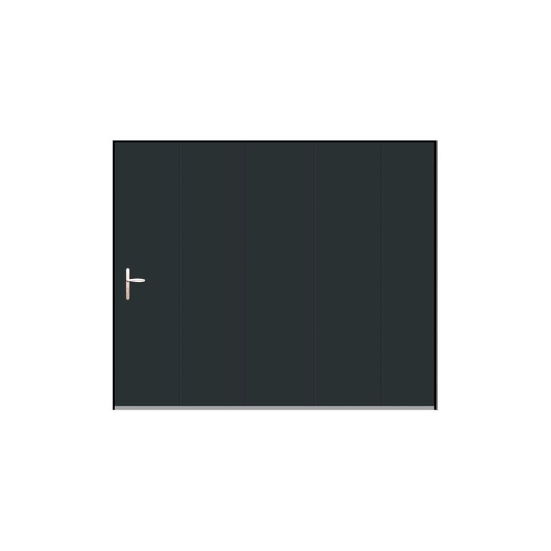 Porte de garage Anselme coulissante manuelle avec portillon intégré