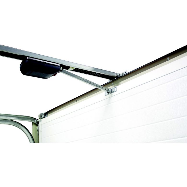 Porte de garage Antonin sectionnelle motif contemporain avec portillon motorisée SOMFY - Lapeyre