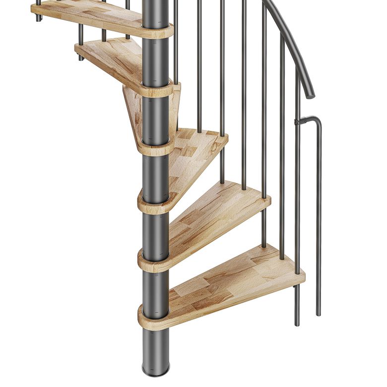 Escalier spirale ENZO avec Rampe ENO - Escaliers - Lapeyre