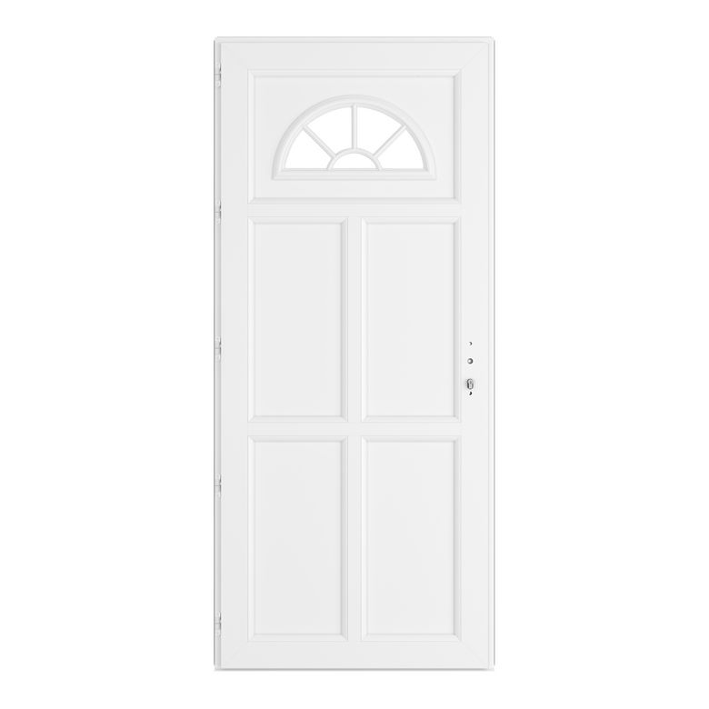 Porte d'entrée DINAN 2 PVC Gris/Blanc 215 x 90 cm-Lapeyre