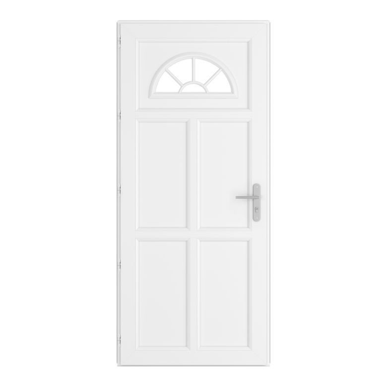 Porte d'entrée DINAN 2 PVC Gris/Blanc 215 x 90 cm-Lapeyre