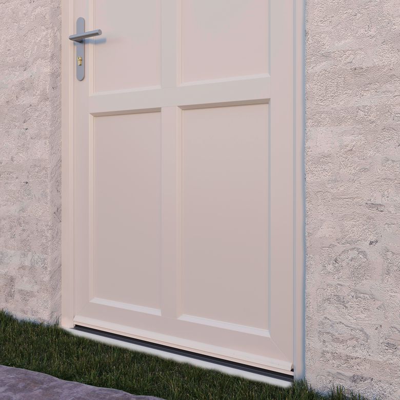 Porte d'entrée DINAN 2 PVC Gris/Blanc 215 x 90 cm-Lapeyre