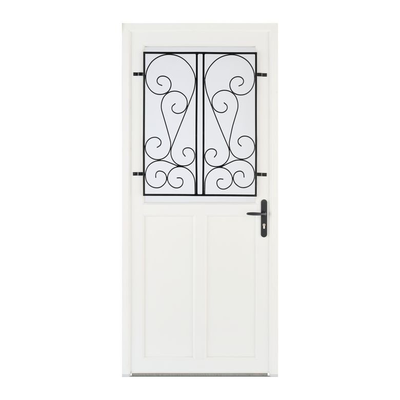 Porte d'entrée GUERANDE PVC Blanc 215 x 90 cm