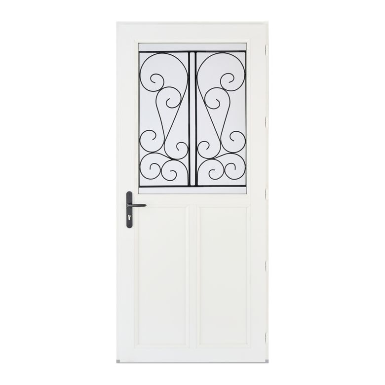 Porte d'entrée GUERANDE PVC Blanc 215 x 90 cm