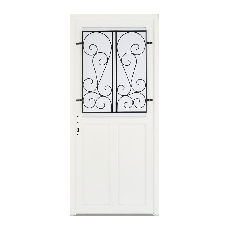 Porte d'entrée GUERANDE 2 PVC Blanc 215 x 90 cm