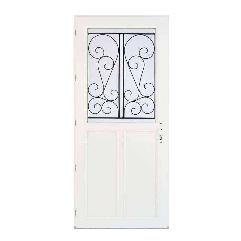 Porte d'entrée GUERANDE 2 PVC Blanc 215 x 90 cm-Lapeyre