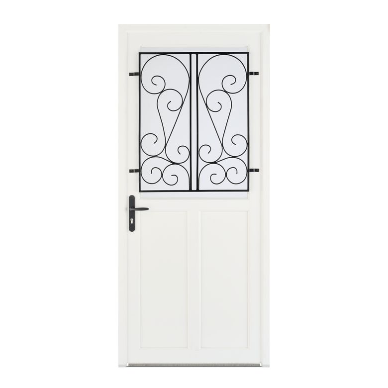 Porte d'entrée GUERANDE 2 PVC Blanc 215 x 90 cm