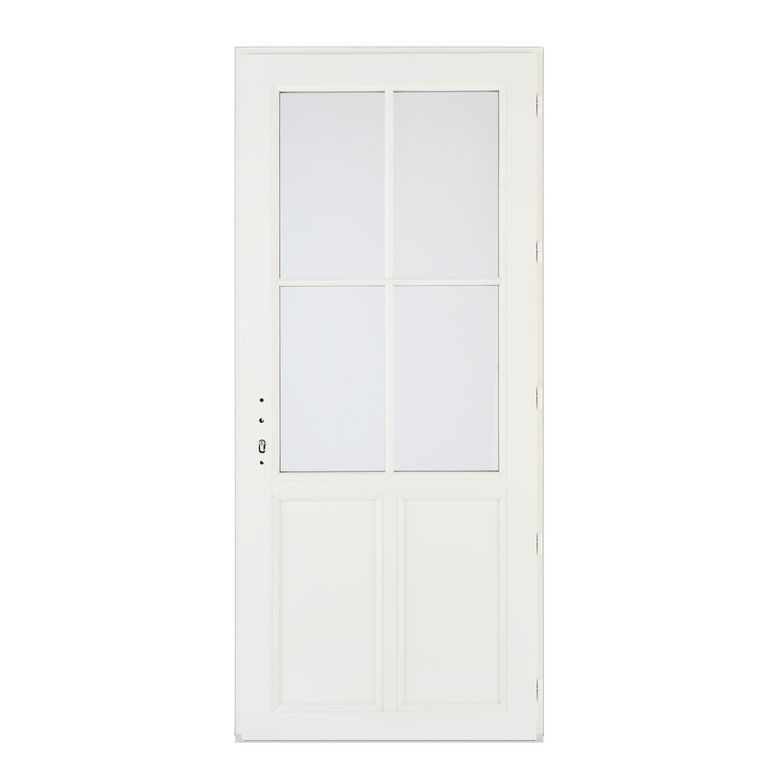 Porte d'entrée OLONNE 2 PVC Blanc 215 x 90 cm