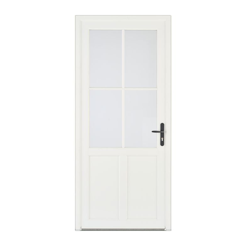 Porte d'entrée OLONNE 2 PVC Blanc 215 x 90 cm