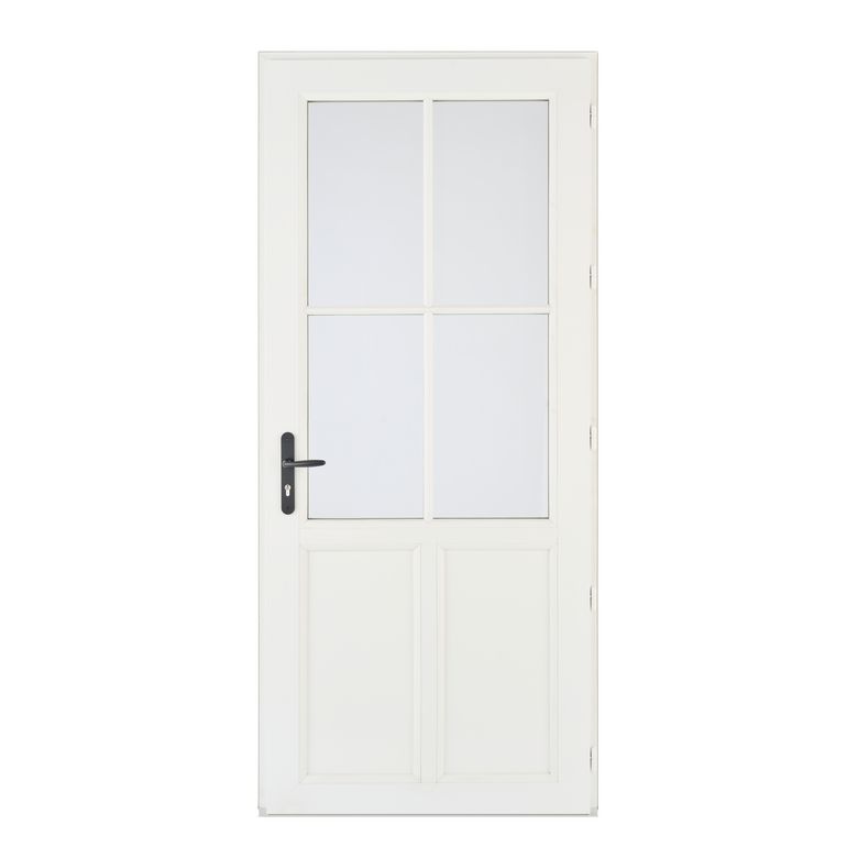 Porte d'entrée OLONNE 2 PVC Blanc 215 x 90 cm