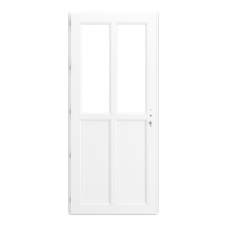 Porte d'entrée AMELIE 2 PVC Blanc 215 x 90 cm-Lapeyre