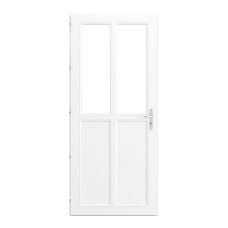 Porte d'entrée AMELIE 2 PVC Blanc 215 x 90 cm-Lapeyre