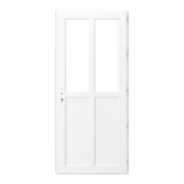 Porte d'entrée AMELIE PVC Chêne miel/Blanc 215 x 90 cm-Lapeyre