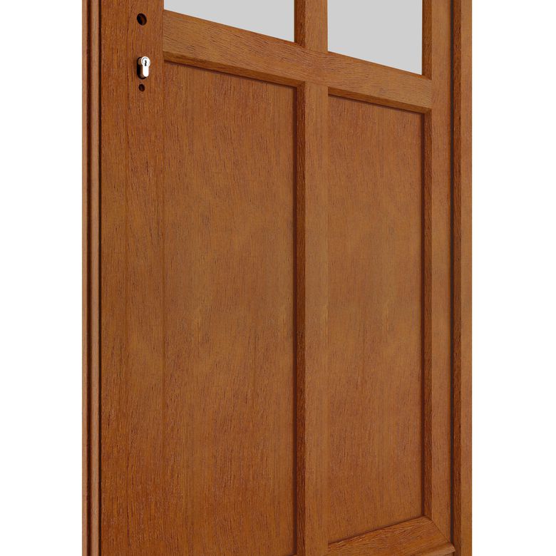 Porte d'entrée AMELIE PVC Chêne miel/Blanc 215 x 90 cm-Lapeyre