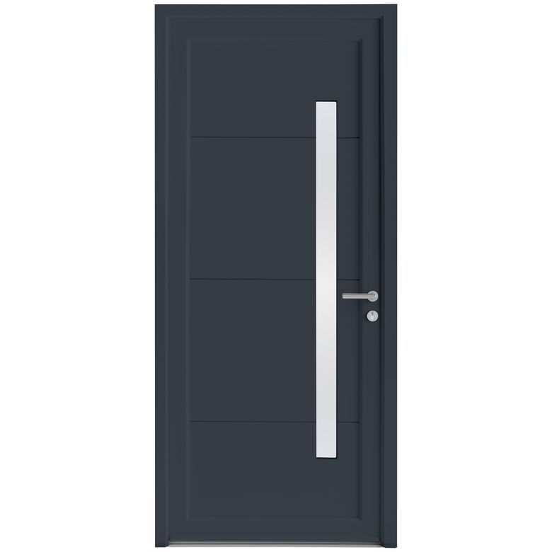 Porte d'entrée ALICE PVC Gris/Blanc 215 x 90 cm
