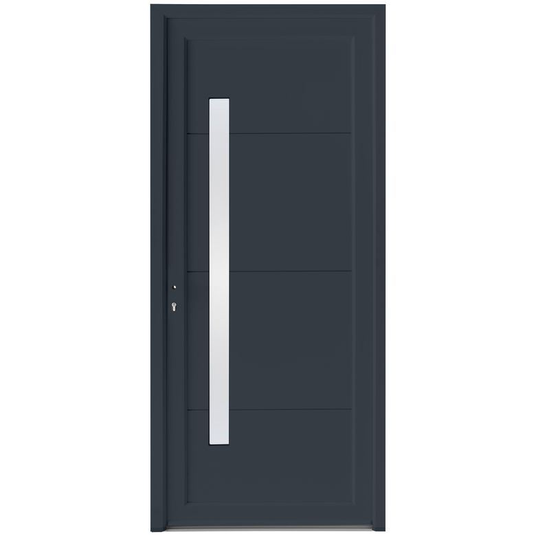 Porte d'entrée ALICE PVC Gris 215 x 90 cm