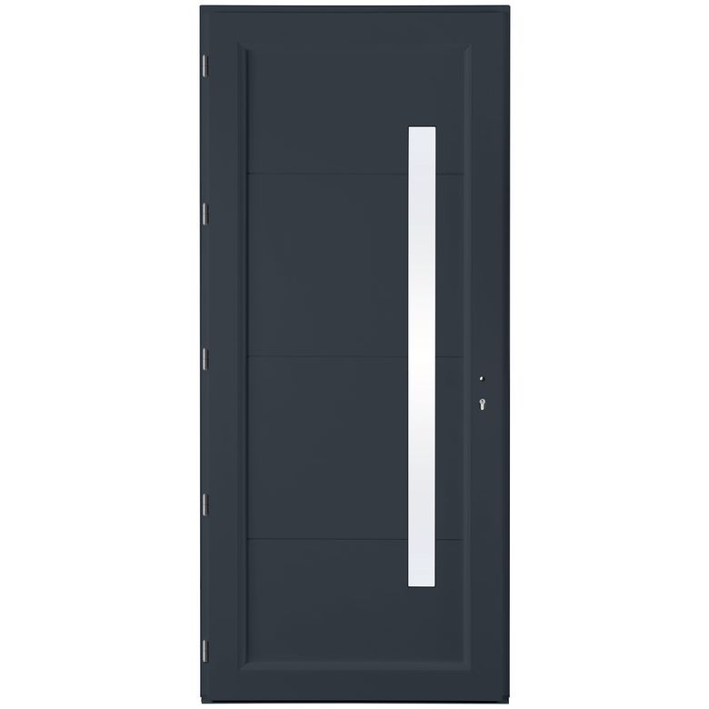 Porte d'entrée ALICE PVC Gris/Blanc 215 x 90 cm-Lapeyre