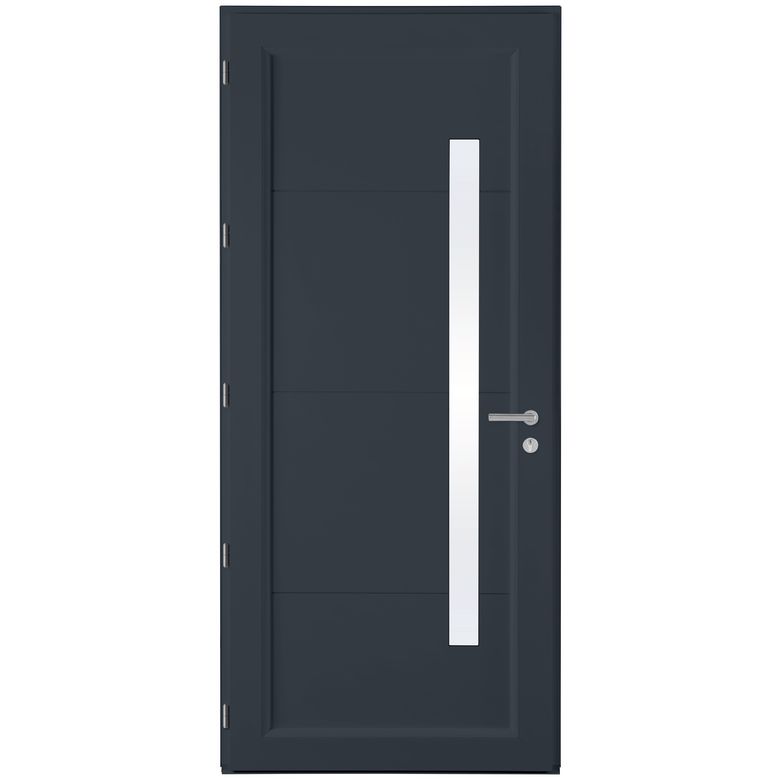 Porte d'entrée ALICE PVC Gris/Blanc 215 x 90 cm-Lapeyre