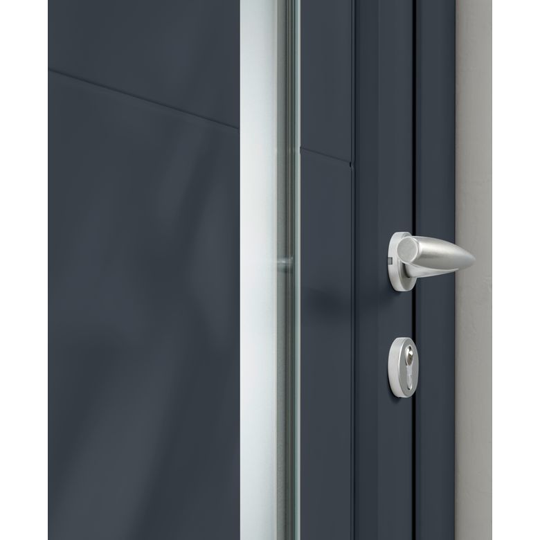 Porte d'entrée ALICE PVC Gris/Blanc 215 x 90 cm-Lapeyre