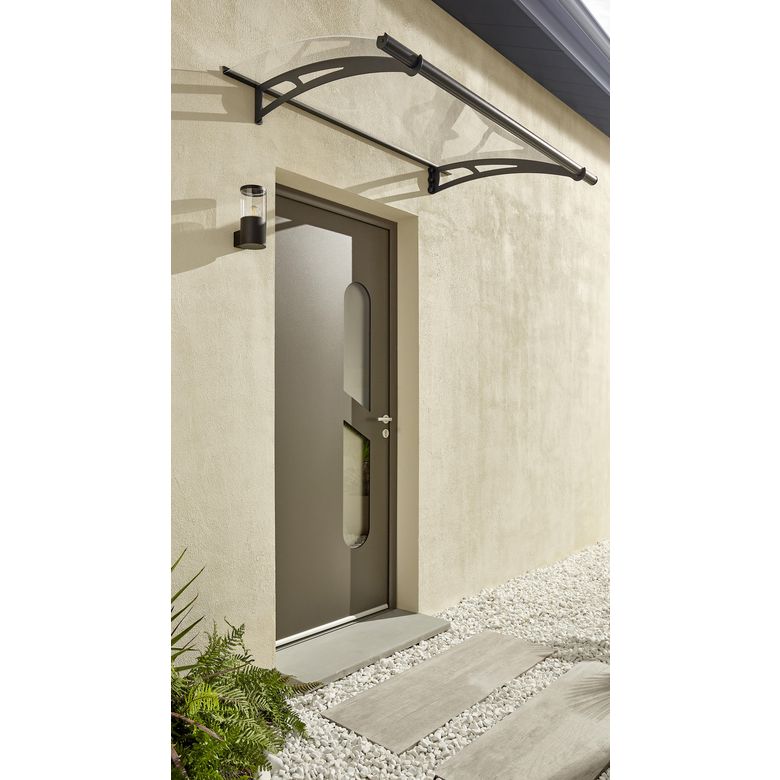 Auvent ARMEL contemporain verre et aluminium-Lapeyre