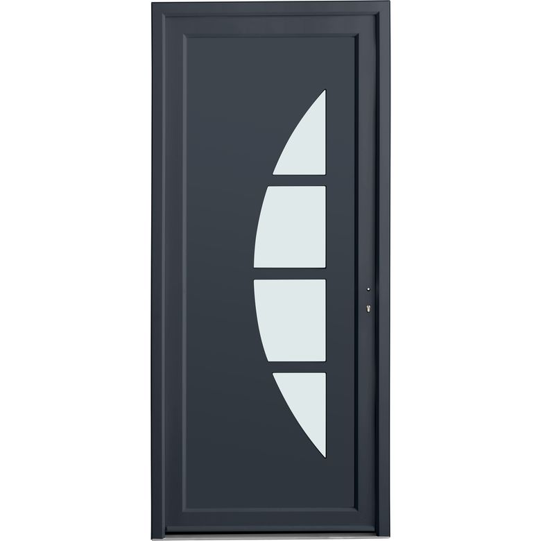 Porte d'entrée STELLA PVC Gris 215 x 90 cm