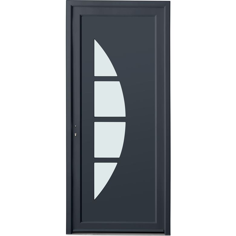Porte d'entrée STELLA PVC Gris 215 x 90 cm