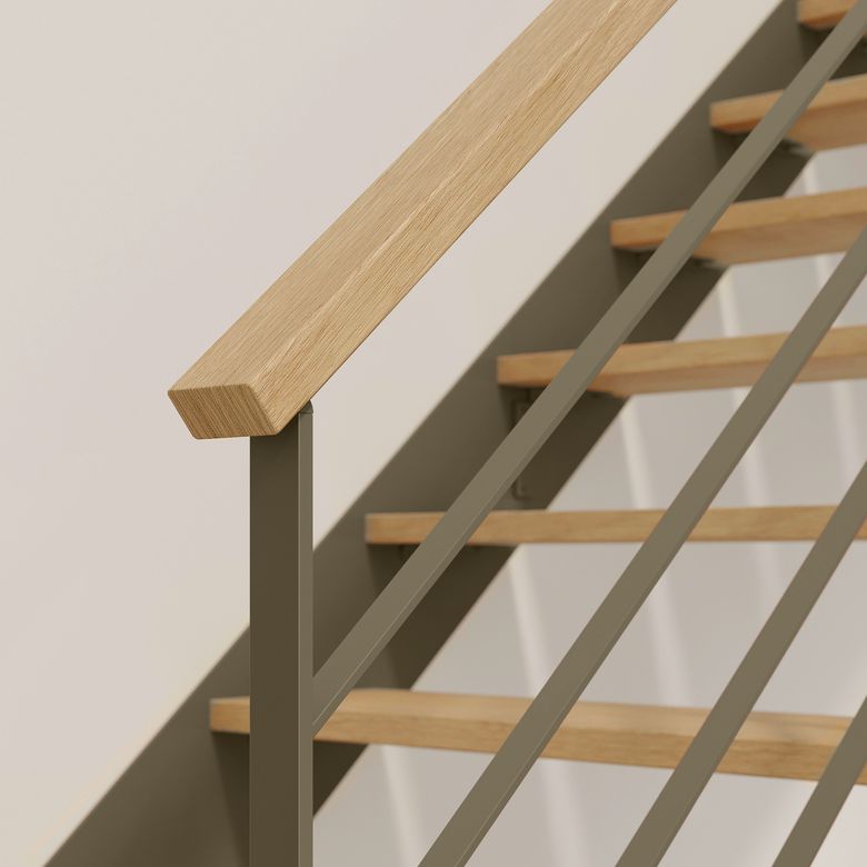 Escalier Estelle quart-tournant bas rampe Fera main bois