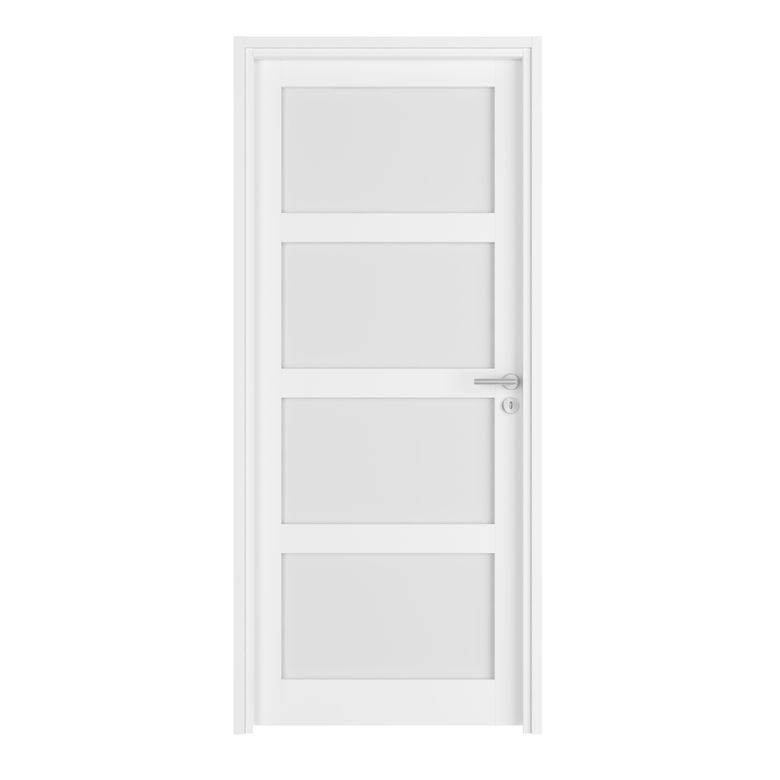 Bloc-porte fin de chantier vitrée blanc laqué ELEGANCE| Lapeyre