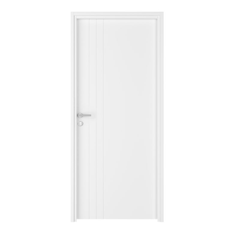 Bloc-porte fin de chantier thermique blanc laqué LINE| Lapeyre