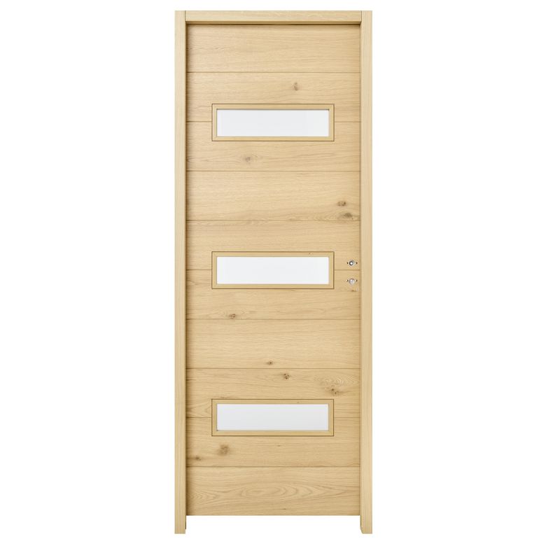 Bloc-porte NAIADE 2 vitrée chêne plaqué pose fin de chantier