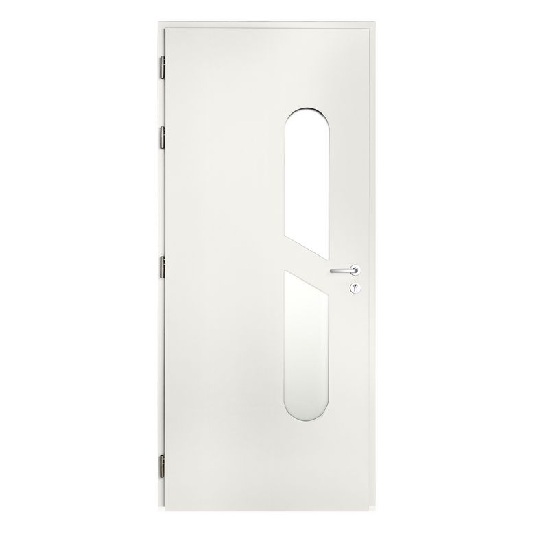 Porte d'entrée ** Alu ANGELE Blanc 9016 satiné + Barillet+Poignée -H.215 x l.90D Main Image