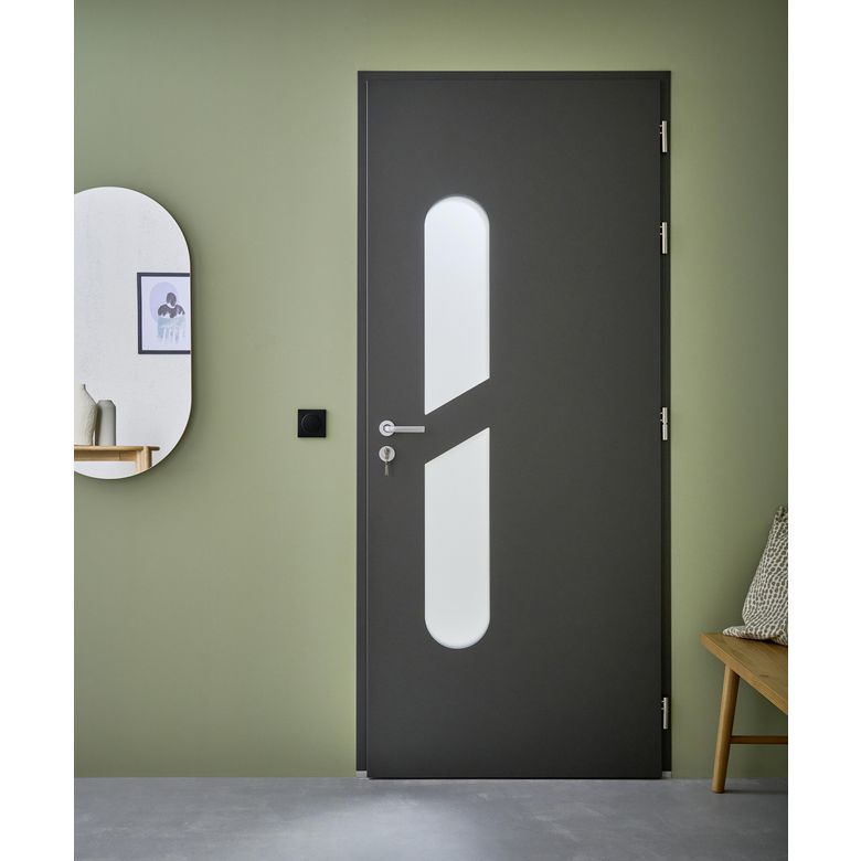 Porte d'entrée Angele Aluminium poignée Iris -Lapeyre