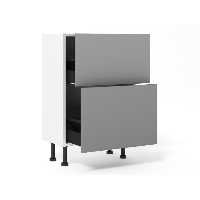 Meubles bas 2 casseroliers inégaux faible profondeur