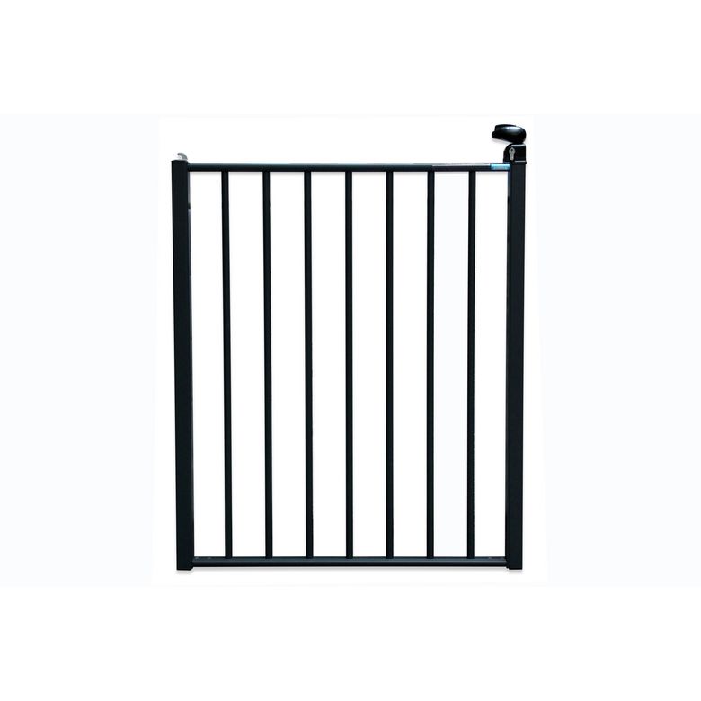 Portillon barrière de piscine JADE aluminium entraxe poteaux 1m10 gris RAL 7016S Main Image
