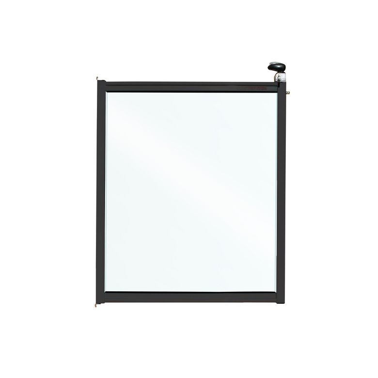 Portillon barrière de piscine JADE verre entraxe poteaux 1m10 gris RAL 7016S Main Image