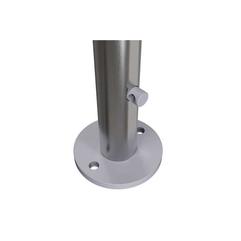 Poteau fixation à plat aluminium poli pour balustrade LYCIUM Main Image