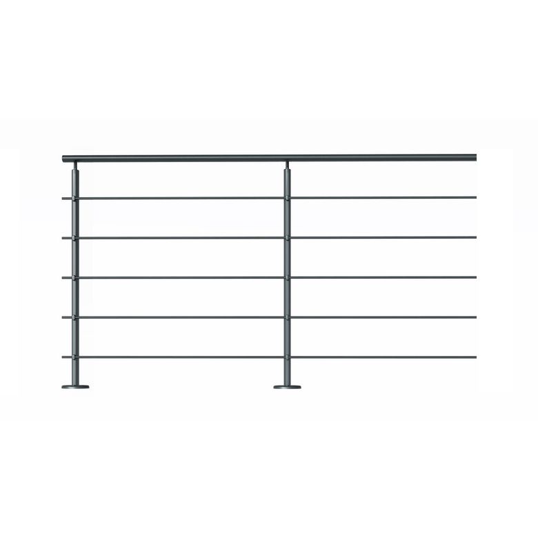 Balustrade Prestio en aluminium - Pack 2M fixation à plat -Lapeyre