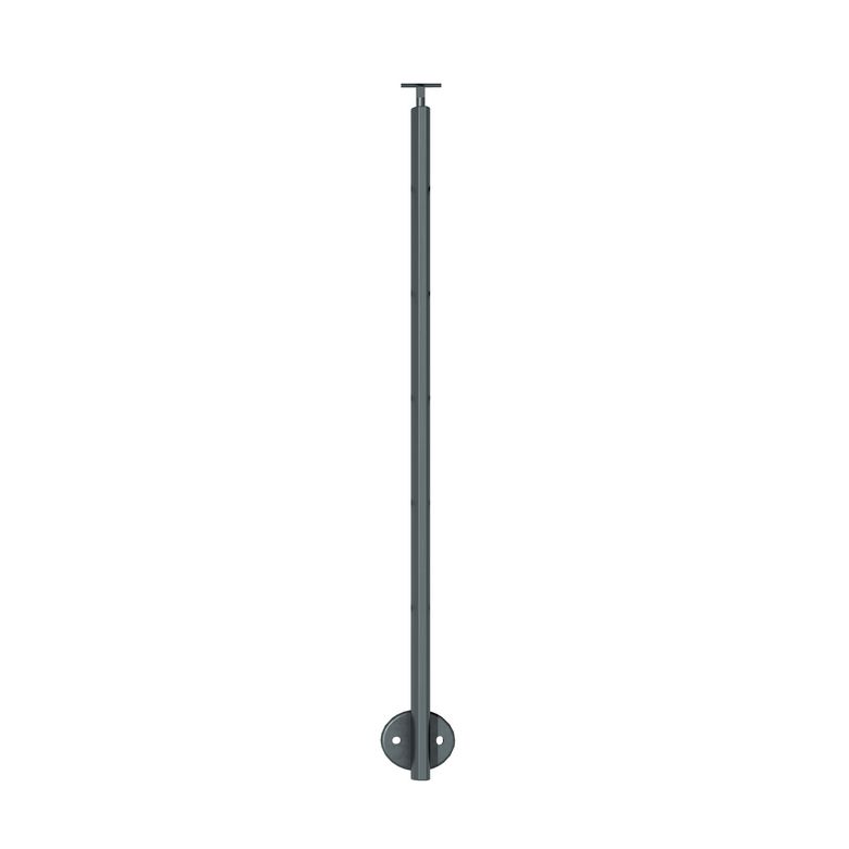Poteau fixation latérale alu gris anthracite RAL 7016 sablé p/balustrade PRESTIO Main Image